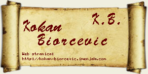 Kokan Biorčević vizit kartica